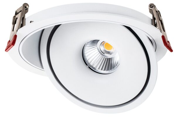 LED ЛУНА РЕГУЛИРУЕМА 30W 3000LM ССТ БЯЛО ТЯЛО ЗА ВГРАДЕН МОНТАЖ BRIDGELUX ЧИП