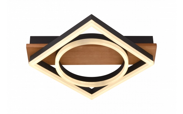 LED SEILING 44W 3300LM CCT BLACK/WOOD WITH REMOTE CONTROL