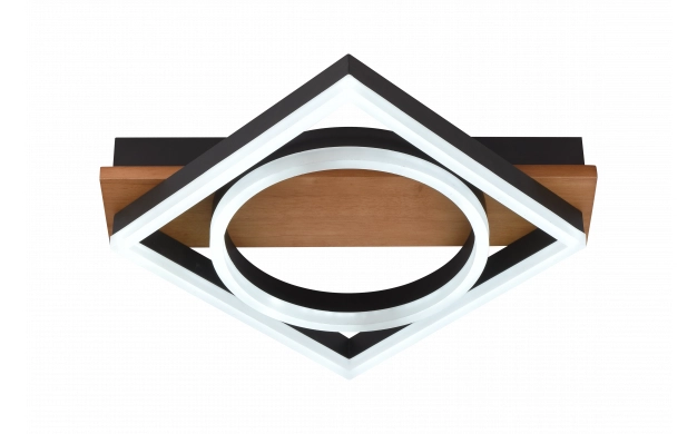 LED SEILING 44W 3300LM CCT BLACK/WOOD WITH REMOTE CONTROL
