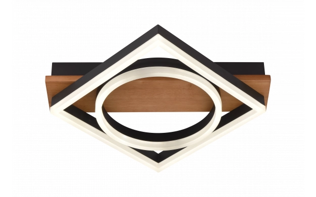 LED SEILING 44W 3300LM CCT BLACK/WOOD WITH REMOTE CONTROL