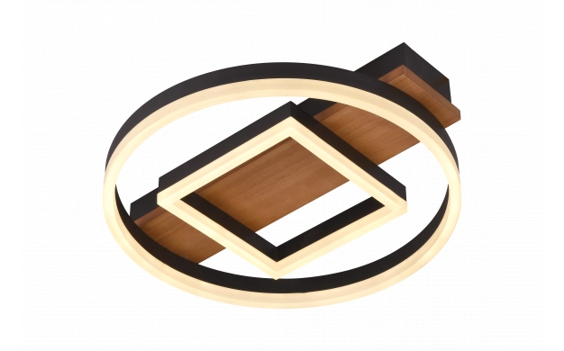 LED SEILING 46W 3450LM CCT BLACK/WOOD WITH REMOTE CONTROL
