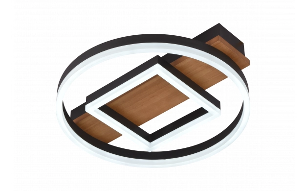 LED SEILING 46W 3450LM CCT BLACK/WOOD WITH REMOTE CONTROL