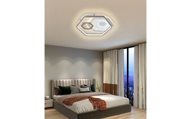 LED ОСВЕТИТЕЛНО ТЯЛО 84W 6300LM ССТ БЯЛО/СИВО С ДИСТАНЦИОННО УПРАВЛЕНИЕ