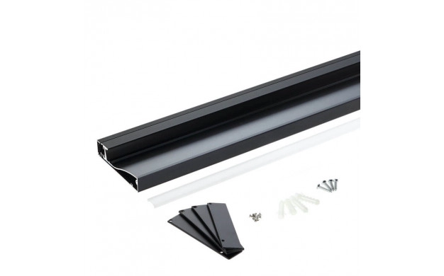 ALUMINIUM PROFILE /FOR FLOOR/ FOR LED STRIP BLACK BODY/WHITE REFLECTOR 2m