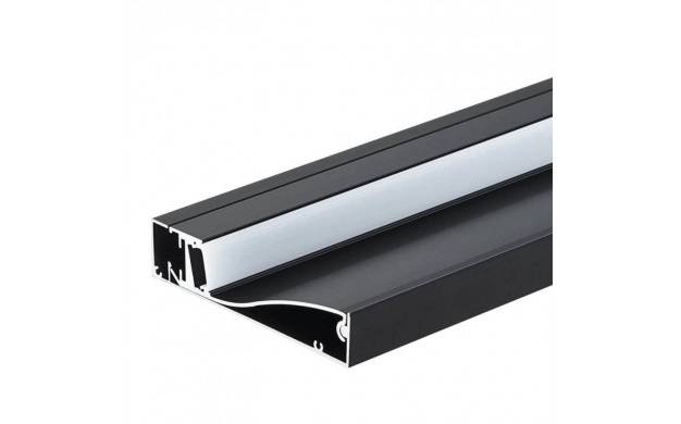 ALUMINIUM PROFILE /FOR FLOOR/ FOR LED STRIP BLACK BODY/WHITE REFLECTOR 2m