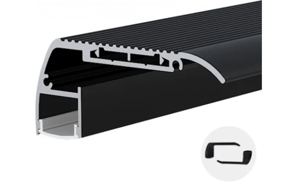 ALUMINIUM PROFILE FOR LED STRIP BLACK BODY/WHITE REFLECTOR 2m