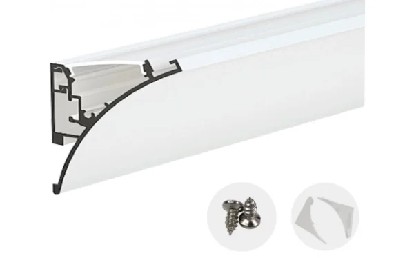 ALUMINIUM PROFILE FOR LED STRIP SILVER BODY/WHITE REFLECTOR 2m