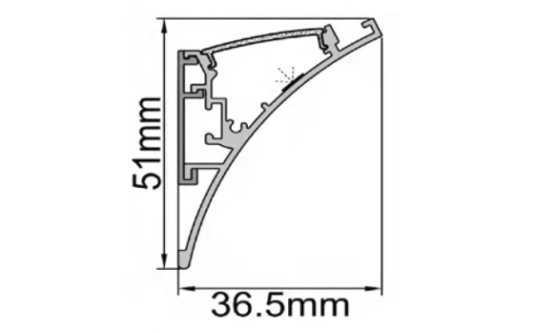 ALUMINIUM PROFILE FOR LED STRIP SILVER BODY/WHITE REFLECTOR 2m