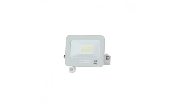 LED SMD FLOODLIGHT WHITE 10W 90lm/W AC180-265V 120° IP65 6000K + SENSOR – 15cm CABLE