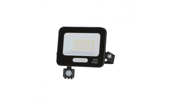LED SMD ПРОЖЕКТОР ЧЕРЕН 20W 90lm/W AC180-265V 120° IP65 3000K + СЕНЗОР – 15cm КАБЕЛ