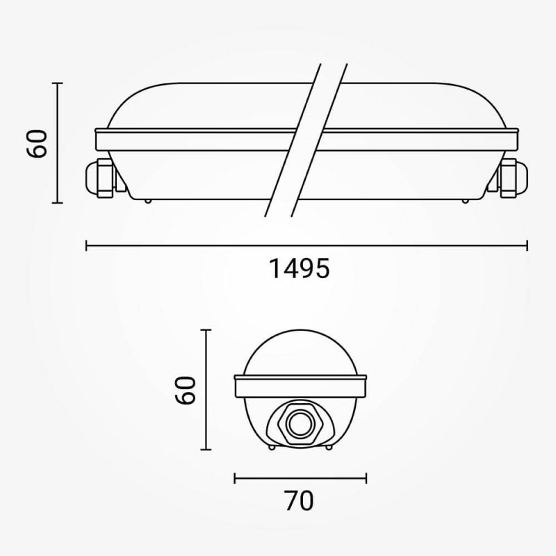 LED WATERPROOF LIGHT FIXTURE IP65 150CM 55W 6050LM SENSOR 4000K – LINKABLE