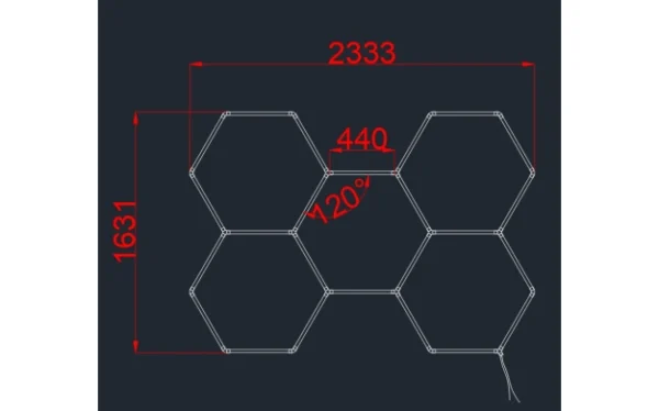 SET 5 HEXAGON LIGHT 192W 23040LM 6000K