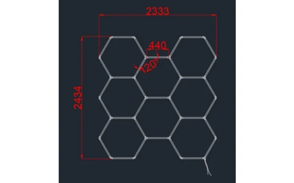 КОМПЛЕКТ 8 ХЕКСАНГОНОВ ОСВЕТИТЕЛ 280W 33600LM 6000K