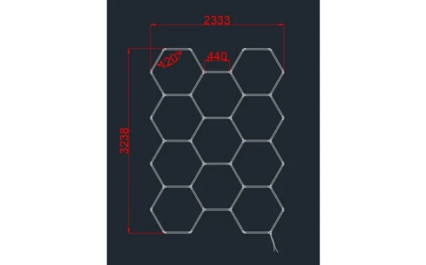 SET 11 HEXAGON LIGHT 385W 46200LM 6000K