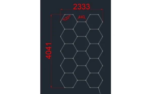 SET 14 HEXAGON LIGHT 456W 54720LM 6000K