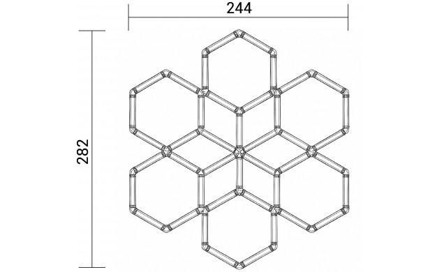 КОМПЛЕКТ 12 ХЕКСАНГОНОВ ОСВЕТИТЕЛ 294W 35280LM 6000K