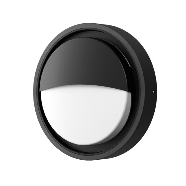 LED WALL LIGHT 24W 2400LM BLACK ROUND 3000K IP65