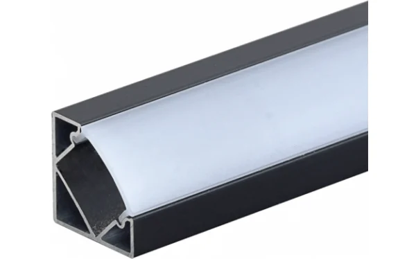 ANGLE ALUMINIUM PROFILE FOR LED STRIP BLACK BODY/WHITE REFLECTOR 2m