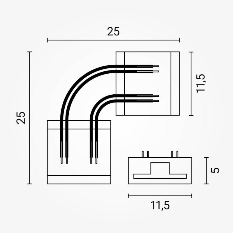 ANGLE CONNECTOR STRIP TO STRIP FOR 10mm COB MAGIC RGB 4965