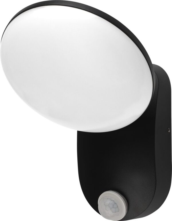 LED WALL LAMP 12W 1200LM BLACK BODY IP54 WITH PIR SENSOR