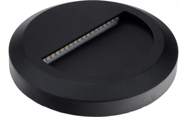 LED STEP LIGHT 2W 80LM BLACK ROUND 3000K IP65