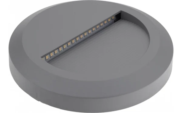 LED STEP LIGHT 2W 80LM GREY ROUND 4200K IP65