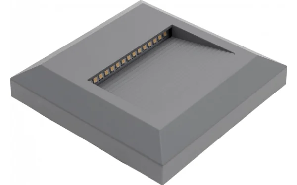 LED STEP LIGHT 2W 80LM GREY SQUARE 3000K IP65