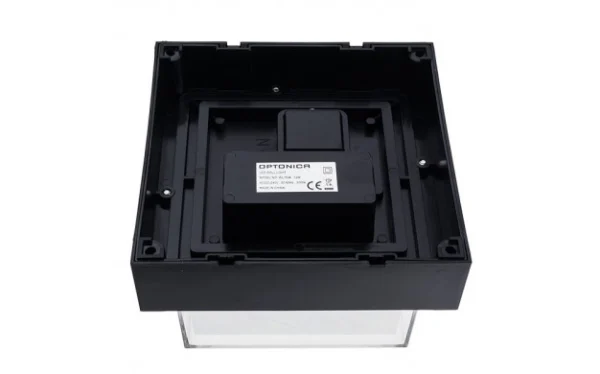 LED СТЕНЕН ОСВЕТИТЕЛ 15W 1000LM КВАДРАТЕН ЧЕРЕН 3000K IP65