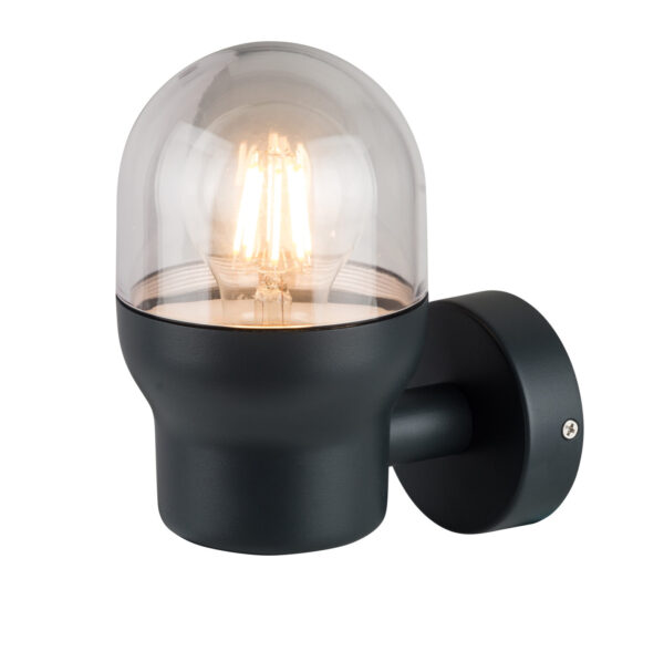 WALL LAMP ALUMINIUM BLACK BODY 1xE27 SOCKET IP44