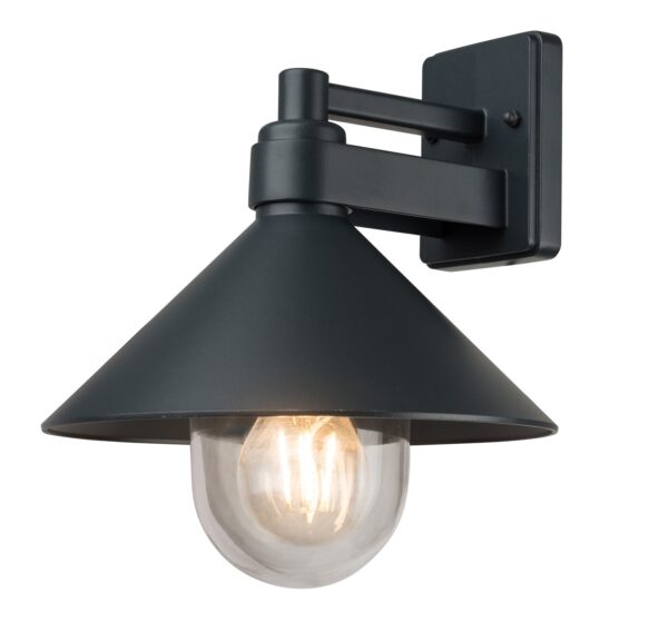 WALL LAMP ALUMINIUM BLACK BODY 1xE27 SOCKET IP44