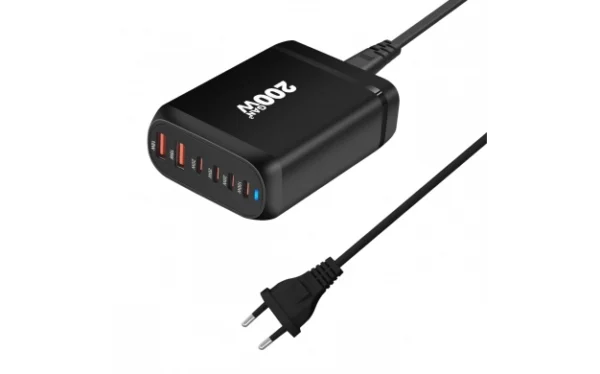 CHARGING HUBS 200W WITH EU PLUG USB 2xTYPE-A 4xTYPE-C