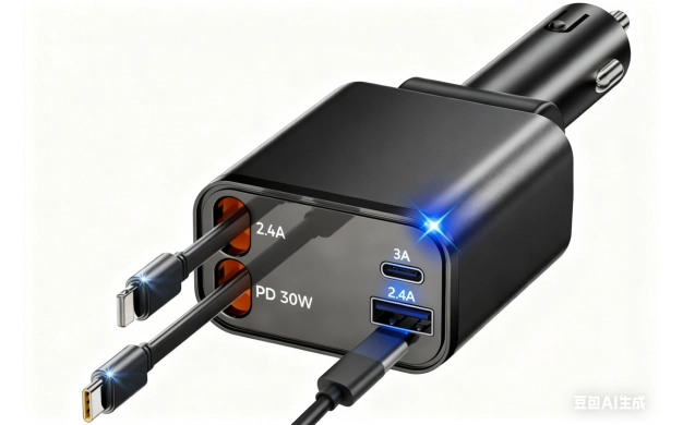 CAR CHARGER WITH CABLE 12-24V 30W
