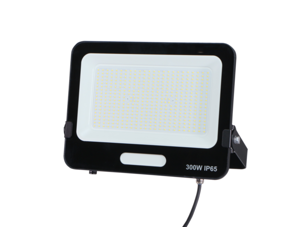 LED SMD FLOODLIGHT BLACK 300W 90lm/W AC180-265V 120° IP65 6000K – 30cm CABLE
